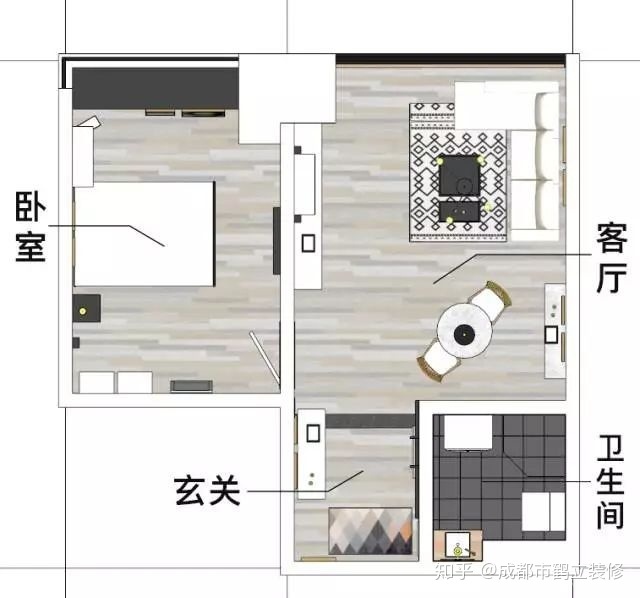 二手房改建，40平米一室一廳公寓改造（附改造前后對比圖）