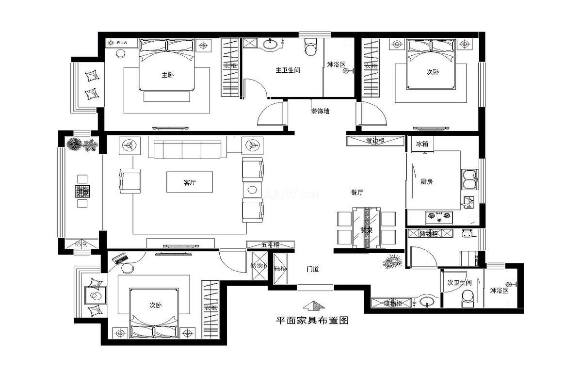 70兩房一廳裝修效果圖，70平兩室一廳裝修圖